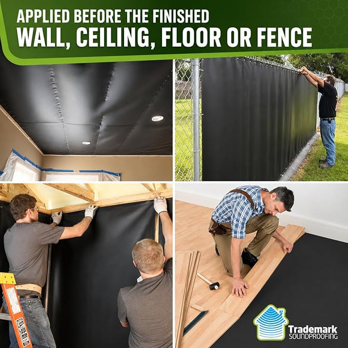 Trademark Soundproofing Mass Loaded Vinyl 1lb - MLV Soundproofing for Wall Sound Barrier - Sound Insulation - Made in USA - 4' x 25' Covers 100 sf - Made in USA