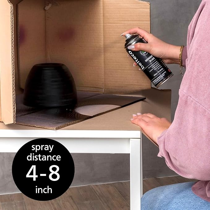 Spray Paint Black Matte | Water-Based & Odorless | Weather & UV Resistant | Indoor & Outdoor Use | For All Substrates | Fast Drying | Eco-Friendly & Vegan | Matte Black Spray Paint for Metal