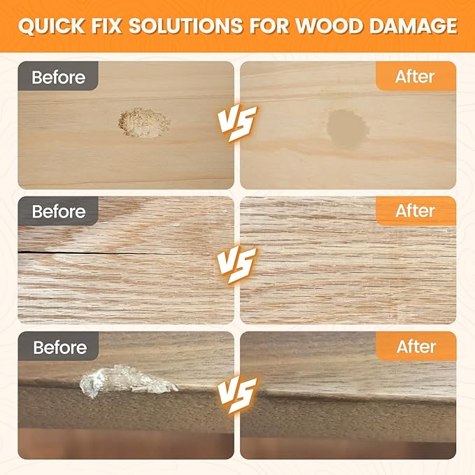 Wood Filler, Wood Repair Kit,16 Ounce Paintable & Stainable Wood Putty Filler, Wood Scratch Cracks Holes Repair Furniture, Exterior Wood Filler Water Resistant, Wood Putty (Natural)