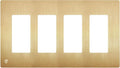 ENERLITES Elite Series Screwless Decorator Wall Plate Child Safe Outlet Cover, Gloss Finish, Size 4-Gang 4.68" H x 8.30" L, Unbreakable Polycarbonate Thermoplastic, SI8834-BGD, Brushed Gold