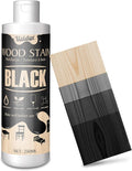Wood Stain, 8.5oz/250ml Water Based Wood Stain for Indoor and Outdoor Furniture, Cabinet, Wood Panel, Door, Trim and More - Fast Drying, Low Odor＆Non-Toxic, Easy to Apply, Multiple Finishes (Black)