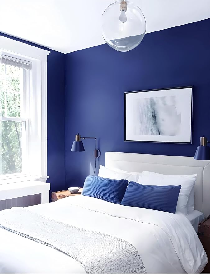 Safiyya Navy Blue Peel and Stick Wallpaper 393"x17.7" Contact Paper Decorative Self Adhesive Removable Wallpaper for Bedroom and Renter Friendly