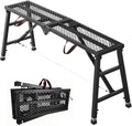 Scaffolding Work Platform, 29.9" to 47.2" Height Adjustable Work Platform, Foldable Scaffold for Building Construction, Interior Painting, Home Improvement（450LBS Capacity, Black,5 Heights Options)
