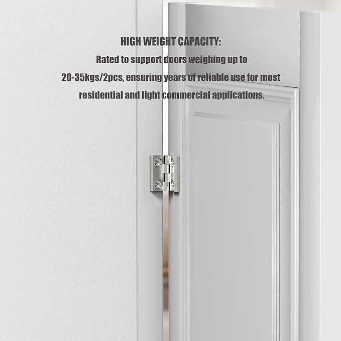 SYINE Heavy-Duty Butt Hinge Zinc Alloy Door Hinge Closet Hinge for Closet Cabinet Door,Set of 2,Silver, 1.5'' x 1.5''