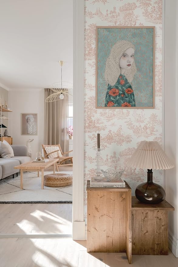 NextWall Chateau Toile Peel and Stick Wallpaper (Blush)