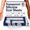 Silicone Scar Patches | Medical-Grade & Hypoallergenic Scar Care for Surgery, C Section Recovery, Keloids, Burns & Stretch Marks | 18 Pre-Cut Flexible Acne Scar Strips