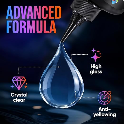 CRAFT RESIN 1000g UV Resin Kit Hard Type Low Viscosity – Crystal Clear and No-Yellowing UV Resin Glue for DIY, Jewelry Making, Molds Casting and Polymer Clay Projects - Fast Cure Under UV Light