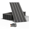 20pcs Metal Roofing Panels, 42.52'' L ×17.72'' W 102.25 ft² Corrugated Metal Sheets, Galvanized Steel Roof Fence Panels for Mobile Homes, Garages, Chicken Coop, Sheds, Stables, Patio, Black