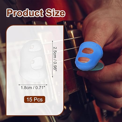 PATIKIL Finger Tip Covers Cots, Light White Silicone Finger Protectors Gloves Breathable Reusable Fingertip Caps with Air Holes for Dry Skin Finger Cracking, S, 15 Pcs