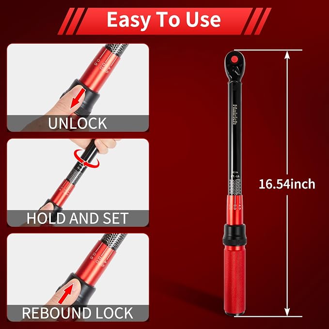 Hairich 3/8-Inch Torque Wrench, Dual-direction Torque Wrenches 10-100ft.lb/13.6-135.6Nm, 72-Tooth Dual Range Scales Torque Wrench with Quick Release Reversible Head | Dual-direction torque wrenches, 72-Tooth Dual Range Scales, Quick Release Reversible ...