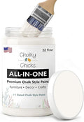 Chalky Chicks 32 Fl Oz Matte Old Lace (Off White) Chalk Paint for Furniture Without Sanding - No Prep Furniture Paint No Sanding All in One for Crafts, Wood, Walls, Cabinet, Metal, Dresser, Farmhouse
