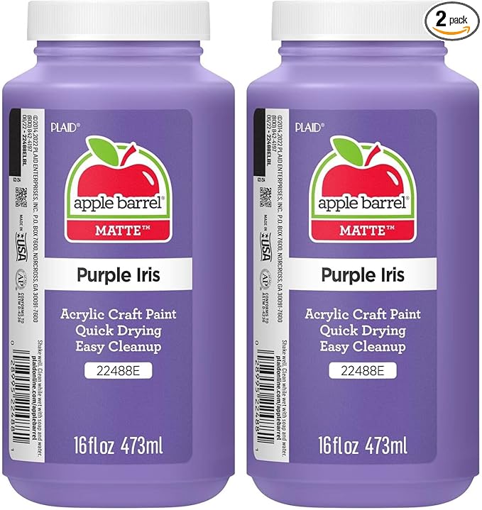 Apple Barrel Acrylic Paint, 16 oz, Purple Iris (Pack of 2)