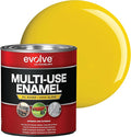 EVOLVE Multi-Purpose Alkyd Enamel – Interior Exterior Oil-Based Paint for Wood, Metal, Concrete, & Masonry, High-Gloss, Rust & Abrasion Resistant (Safety Yellow, 1 Quart)