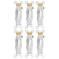 Baomain 6-Pack 15 Amp Toggle Light Switch, Single Pole, Residential/Commercial Grade, On/Off Switch, Glossy White, UL Certified