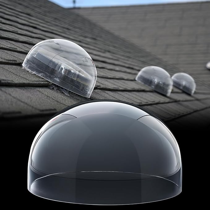 10 x 10 x 7 Inch Skylight Replacement Dome, Polycarbonate Cover Only for Existing Skylight Base, UV Resistant Roof Dome, Not Full Rooflight
