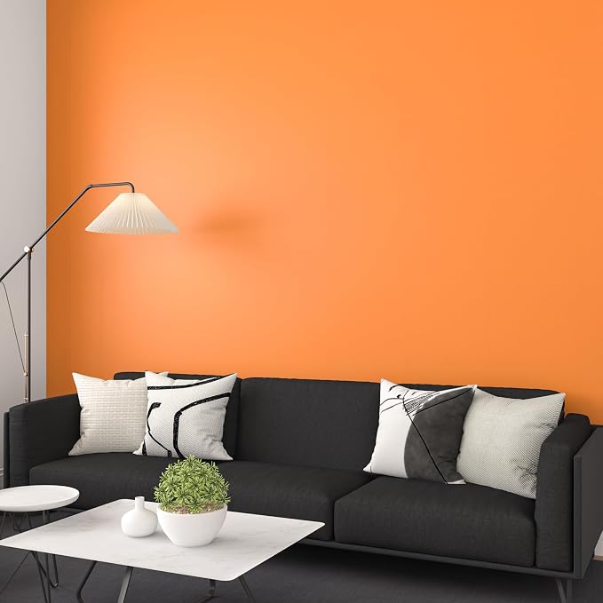 Orange Contact Paper Orange Wallpaper Peel and Stick 17.7x200 Inch Solid Color Wallpaper for Bedroom Removable Solid Color Contact Paper for Cabinets and Drawers