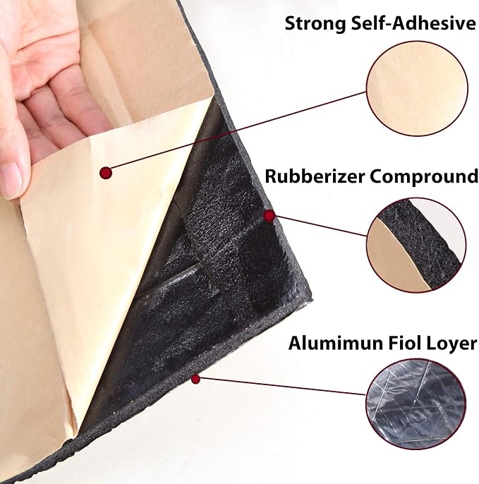 Car Insulation Sound Deadening Heat Shield Thermal Noise Proof Mat 78''x 40''