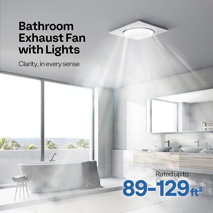 VIVOHOME Autoflow Bathroom Exhaust Fan with Light & Humidity Sensor (160-110-30CFM) - 2700K/4000K/5700K & EC Motor, Retrofit Ceiling Mount Bath Fan, No Attic Access Needed (Install Kit, 4-in Duct)