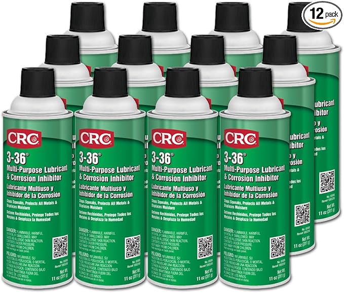 CRC 3-36 Multi-Purpose Lubricant & Corrosion Inhibitor, 11 Wt Oz, (Pack of 12), 03005CS