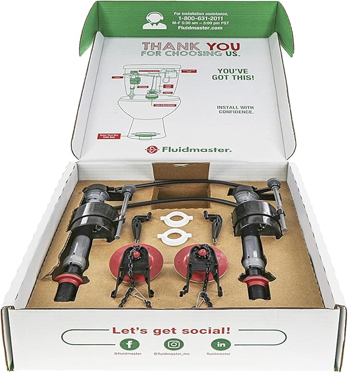 Fluidmaster K-400A-5004 Universal Toilet Fill Valve and 2 in. Toilet Flapper Repair Kit