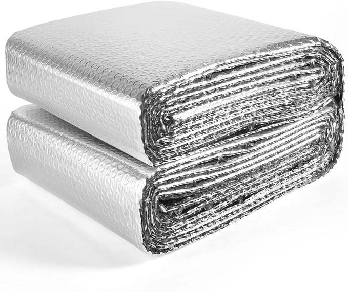 YoleShy Double Reflective Insulation 24 in X 25 FT RV Window Insulation for Summer Heat Reflective Window Film for Roof, Car, Garage Doors