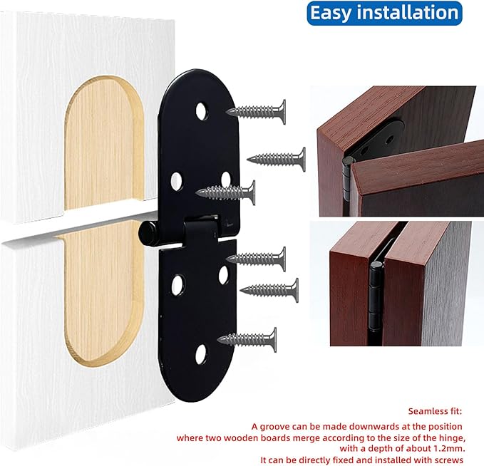 3-5/32 x 1-3/16 Inch (80x30mm) Folding Flip Top Hinges 10 Pack - 180 Degree Drop Leaf Table Butt Hinge | Concealed Table Small Hidden Hinge for Wooden Box & Desk Drawer for Home Office DIY