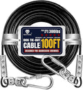 Extra Strong 100ft Tie Out Cable Chains for Large Dogs up to 300 Pound, 1000+Pound Break Strength Tieout Tether Trolley Training Lead, Reflective Dog Run Cable for Yard Garden Park Camping Outside