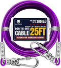 Tie Out Cable for Dogs Up to 300lbs,25ft Extra Strong 1000lbs Break Strength Tie-Out Tether Trolley Training Lead,Dog Run Cable for Yard Garden Park Camping Outside (Purple, 300lbs 25ft)
