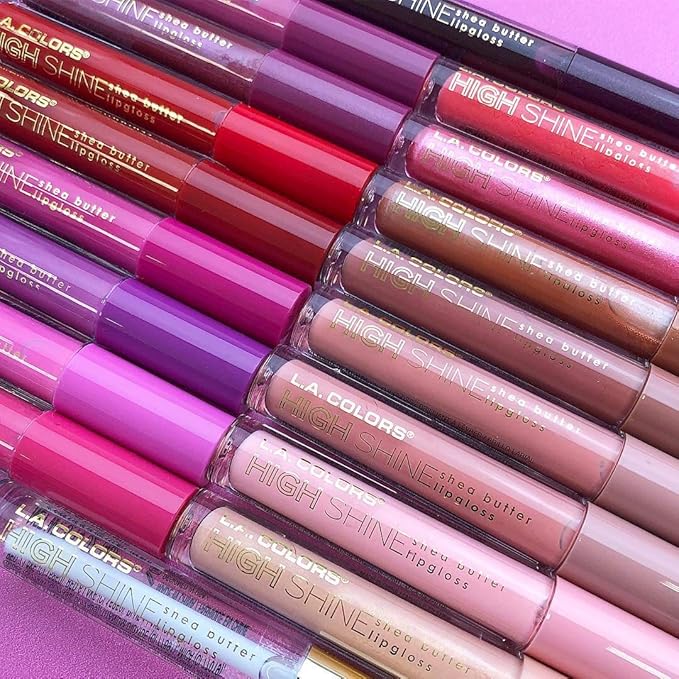 L.A. COLORS High Shine Shea Butter Lip Gloss, Baby Cakes, 0.14 Oz (Pack of 2)