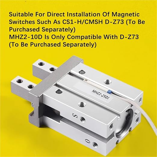 1PCS MHZ2 Pneumatic Finger Cylinder Parallel Gripper MHZ2-10/16/25/32/40D1/D2/D3 Side Thread Aluminium Clamps(MHZ2-16D1)