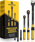 6PCS Torque Wrench Set - 1/4 & 3/8 & 1/2-Inch Drive Click Torque Wrenches - ±3% Accuracy Dual-Scales 72 Teeth Dual-Direction Adjustable Torque Wrench for Bicycle, Motorcycle, Car Maintenance
