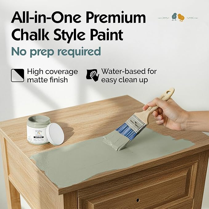 Chalky Chicks 16 Fl Oz Matte Mountain Green (Sage Green) Chalk Paint for Furniture Without Sanding - No Prep Furniture Paint No Sanding All in One for Crafts, Wood, Cabinet, Metal, Dresser, Farmhouse