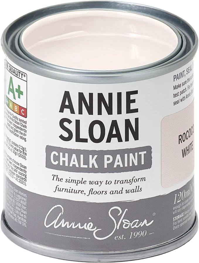 Annie Sloan Chalk Paint® (Rococo White, 120 ml/4.06 Fl Oz) a unique decorative paint for furniture, cabinets and home décor with no sanding or priming