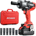 AOBEN 1500N.m Cordless Impact Wrench, 1/2" Heavy Duty Impact Gun, 3-Speed 2500RPM Power Torque for Truck & RV Lug Nuts, Rusted Bolts, 4.0Ah Battery & Fast Charger, 6 Sockets & Carry Case
