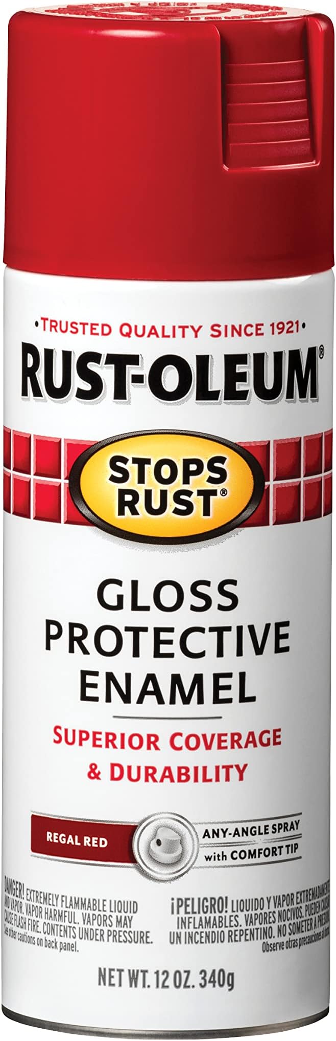 Rust-Oleum 7765830 Stops Rust Spray Paint, 12 oz, Gloss Regal Red