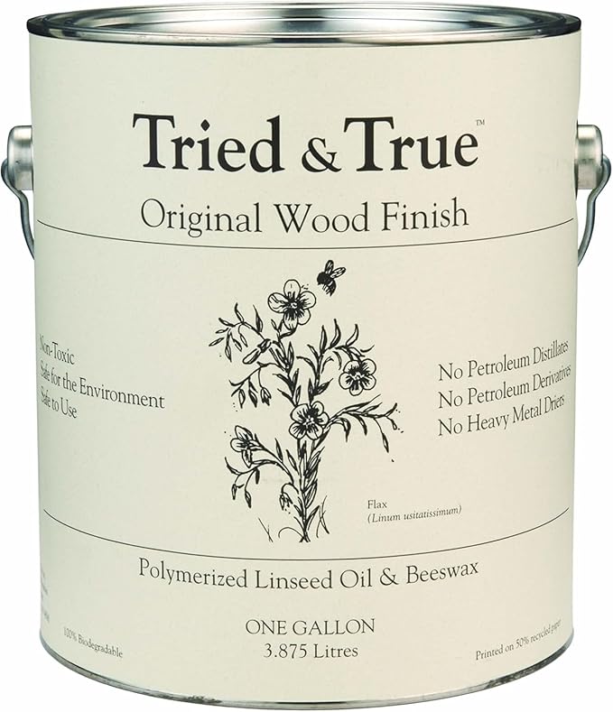 Tried & True Original Wood Finish, Gallon - Linseed Oil & Beeswax Blend, Ideal for All Woodwork, Long-Lasting Durability, Food Safe Sealer, Non-Toxic Wood Finish