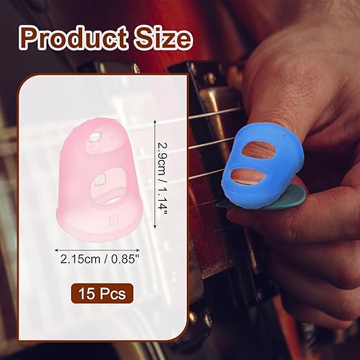 PATIKIL Finger Tip Covers Cots, Pink Silicone Finger Protectors Gloves Breathable Reusable Fingertip Caps with Air Holes for Dry Skin Finger Cracking, L, 15 Pcs