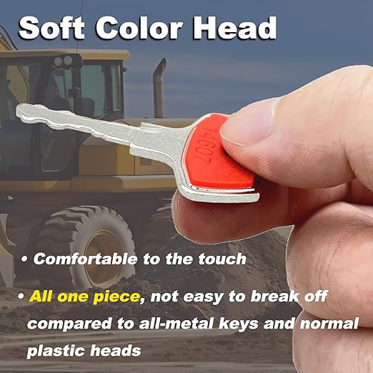 Ignition Keys 14603 14607 14707 14657 for JCB Bomag Terex Mini Excavators New Holland and Ford Vibromax Maxi Skytrak, Dynapac LG200/LG500 Compactor, Volvo Upright Equipment Key, Pack of 10