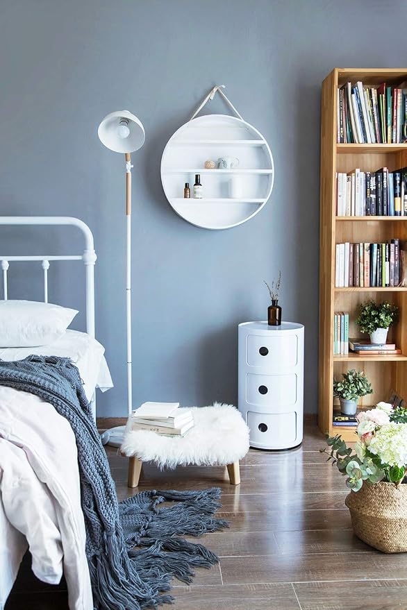 Safiyya Blue Peel and Stick Wallpaper 984.2"x17.7" Grey Blue Contact Paper Decorative Removable Wallpaper for Bedroom