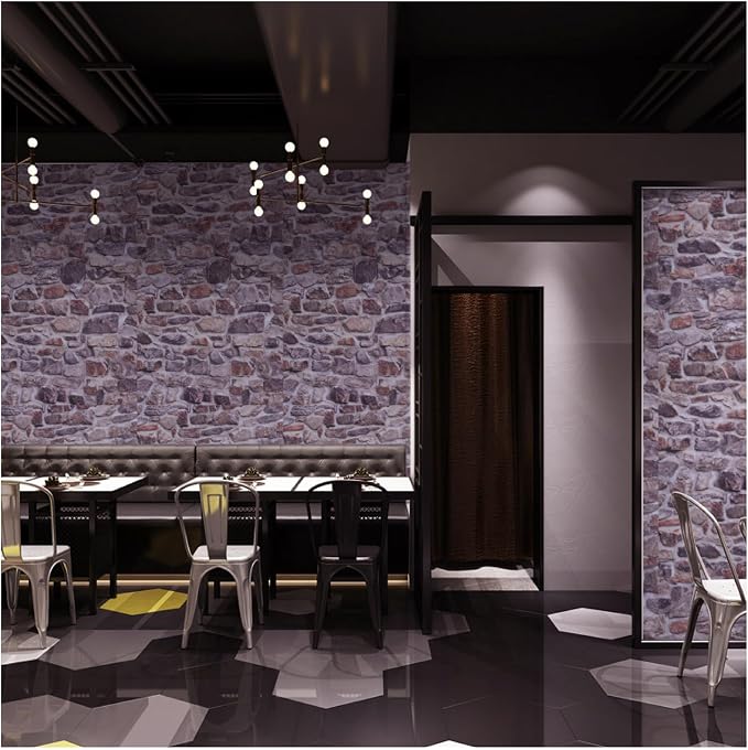 Red Brick Wallpaper Peel and Stick Realistic Distressed Textured Rock Stone Waterproof Self Adhesive Contact Paper Vintage Removable Vinyl Wall Paper Faux Brick Look Wall Covering 23.6" X 118"