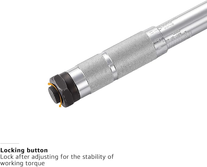 Amazon Basics 1/2-inch Drive Click Torque Wrench, 20-150 foot-lb, 27.1-203.5 Nm, Sturdy Construction with Storage Case