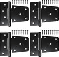 Heavy Duty Gate Hinges - 4 Pack, Black Iron 3.5 Inch Hinges for Wood Shed, Barn Door, Fence Gate Swing (Screws Included)