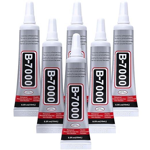 FITTDYHE 6PCS Jewelry Glue - 15ML/0.5fl oz Clear DIY Craft Glue for Rhinestones, Waterproof Strong Bond Adhesive for Phone Repair, Nail Art, Shoes, Fabric, Metal, Glass