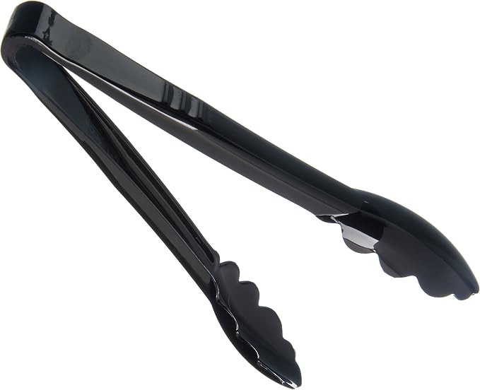 Carlisle FoodService Products 470903 Carly Salad Tong, 9" Utility Tong, Black, 12 Pack