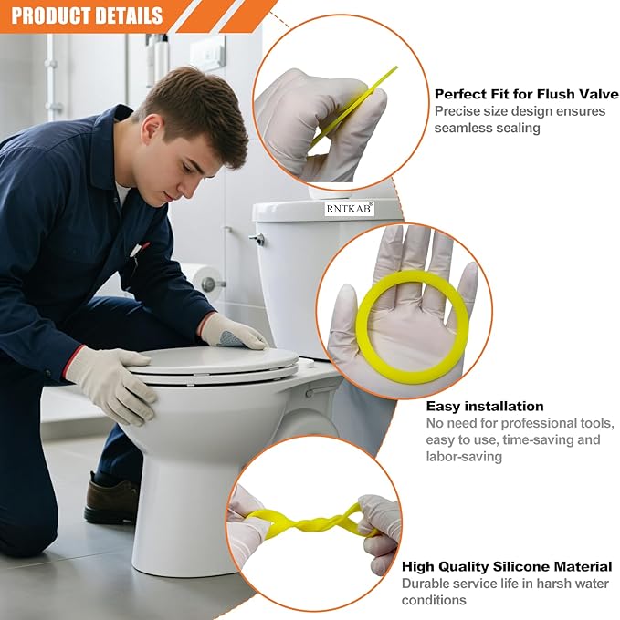 Flush Valve Seal for Kohler, 5 Pack GP1059291 Silicone Replacement for Toilets - Upgraded Seal Kit Compatible with Kohler K-GP1059291 Canister
