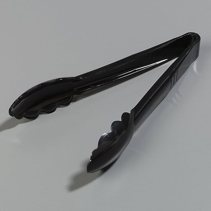 Carlisle FoodService Products 470903 Carly Salad Tong, 9" Utility Tong, Black, 12 Pack