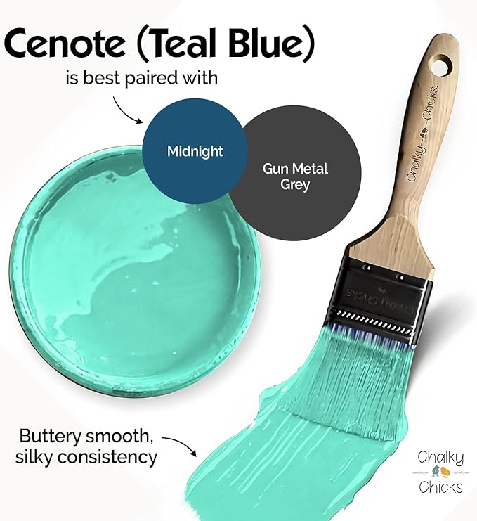 Chalky Chicks Chalk Paint for Furniture, Craft, Cabinet, Wood - Spray Paint-Ready for Home Decor - Cenote (Teal Blue) 16 Fl Oz (Pack of 1)