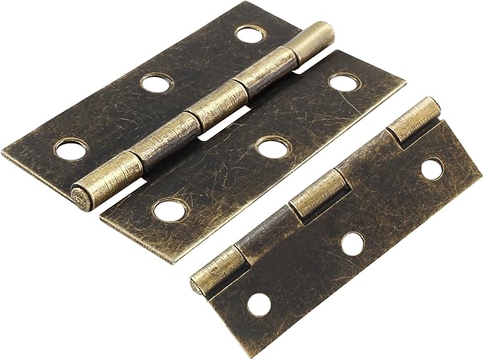 Murtenze 12 Pack 2.5 Inch Cabinet Hinge, Antique Bronze Butt Hinges with Mounting Screws