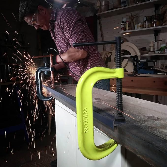 Wilton Hi-Vis C-Clamp, 10-1/8" Opening, 6" Throat, 8000 Lbs. Clamping Force (Model 410-SF)