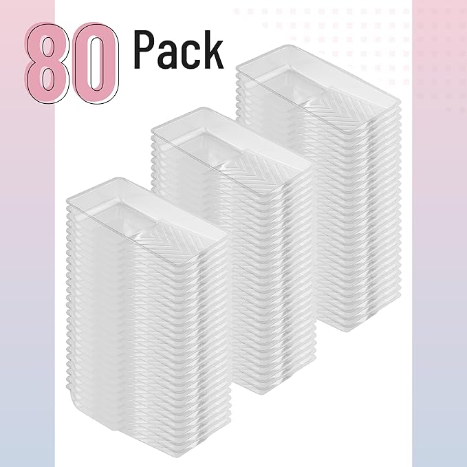 Bates- Paint Tray Liner, 4 Inch, 80 Pack, Clear, Plastic Disposable Paint Tray for Painting Walls